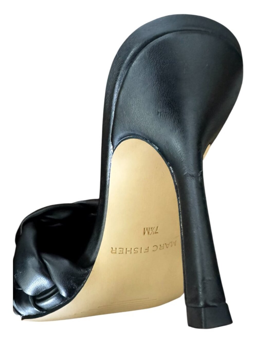 Marc Fisher Brizo Sandal Black Heel Square Toe Braided Strap‎ Women's Size 7.5 - Picture 5 of 5